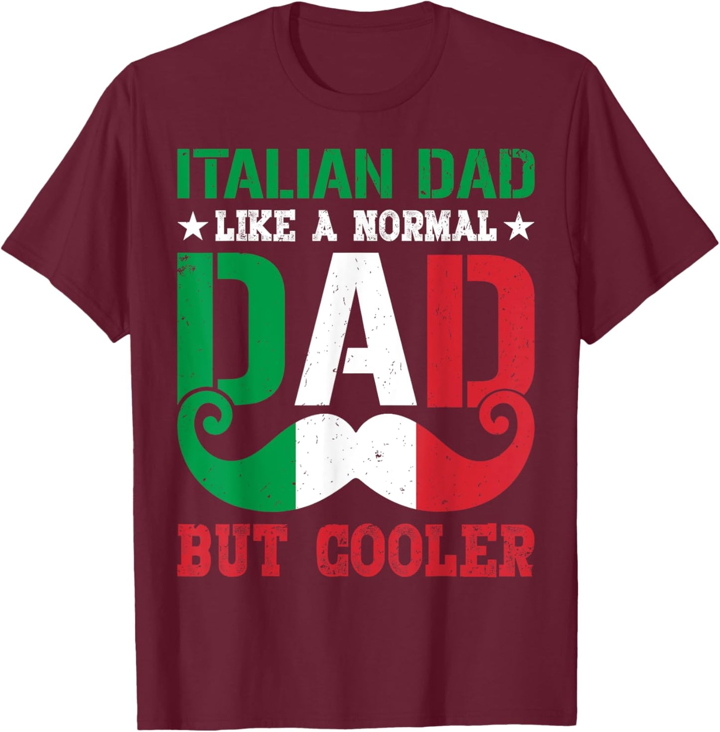 Vintage Italian Dad Italy Flag Gifts Father's Day T-Shirt - T-Shirt | Maroon
