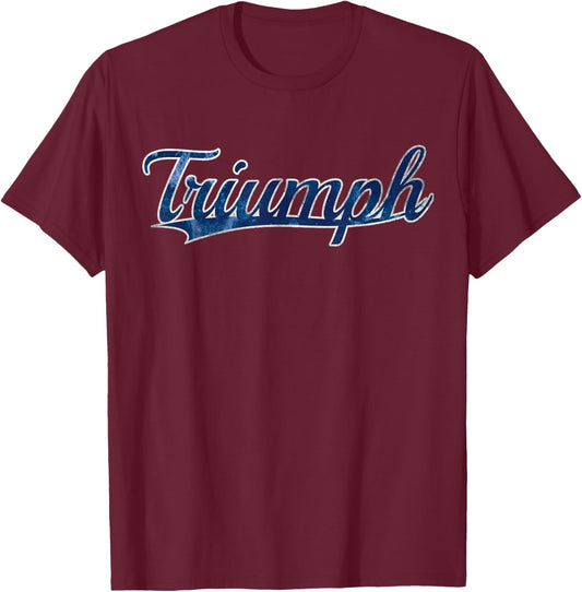Triumph Victory Success Vintage Varsity Throwback Style T-Shirt - T-Shirt | Maroon