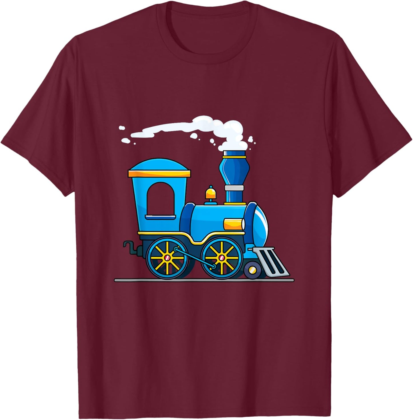 Birthday Choo Choo Blue Train Lovers Kids Boys Girls Toddler T-Shirt - T-Shirt | Maroon