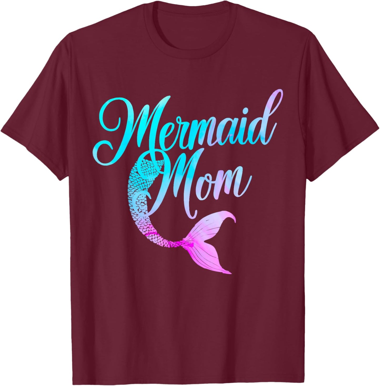 Mermaid Birthday Party Mermaid Mom T-Shirt - T-Shirt | Maroon