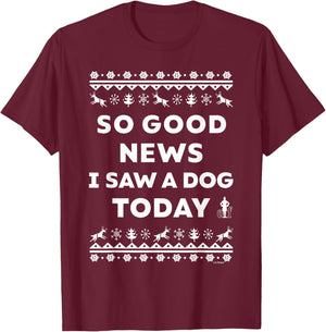 Elf Good news Faux Sweater T-Shirt - T-Shirt | Maroon