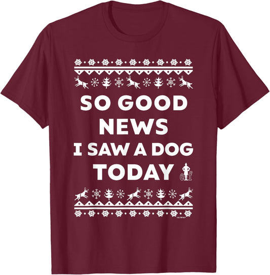 Elf Good news Faux Sweater T-Shirt - T-Shirt | Maroon