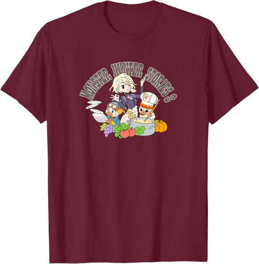Monster Hunter Stories 3 Eleanor's Kitchen -FP T-Shirt - T-Shirt | Maroon