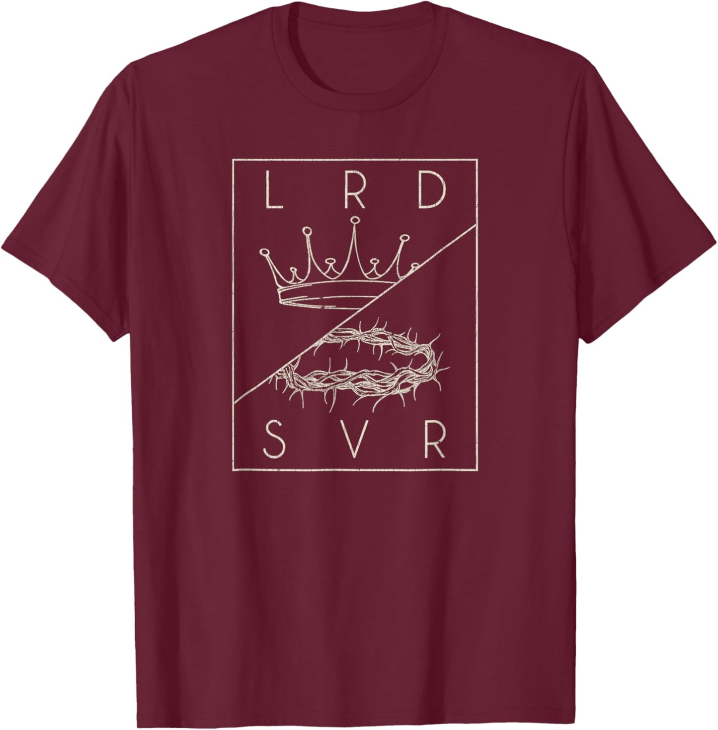 Vintage Retro Jesus Christian Lord & Savior graphic T-Shirt - T-Shirt | Maroon