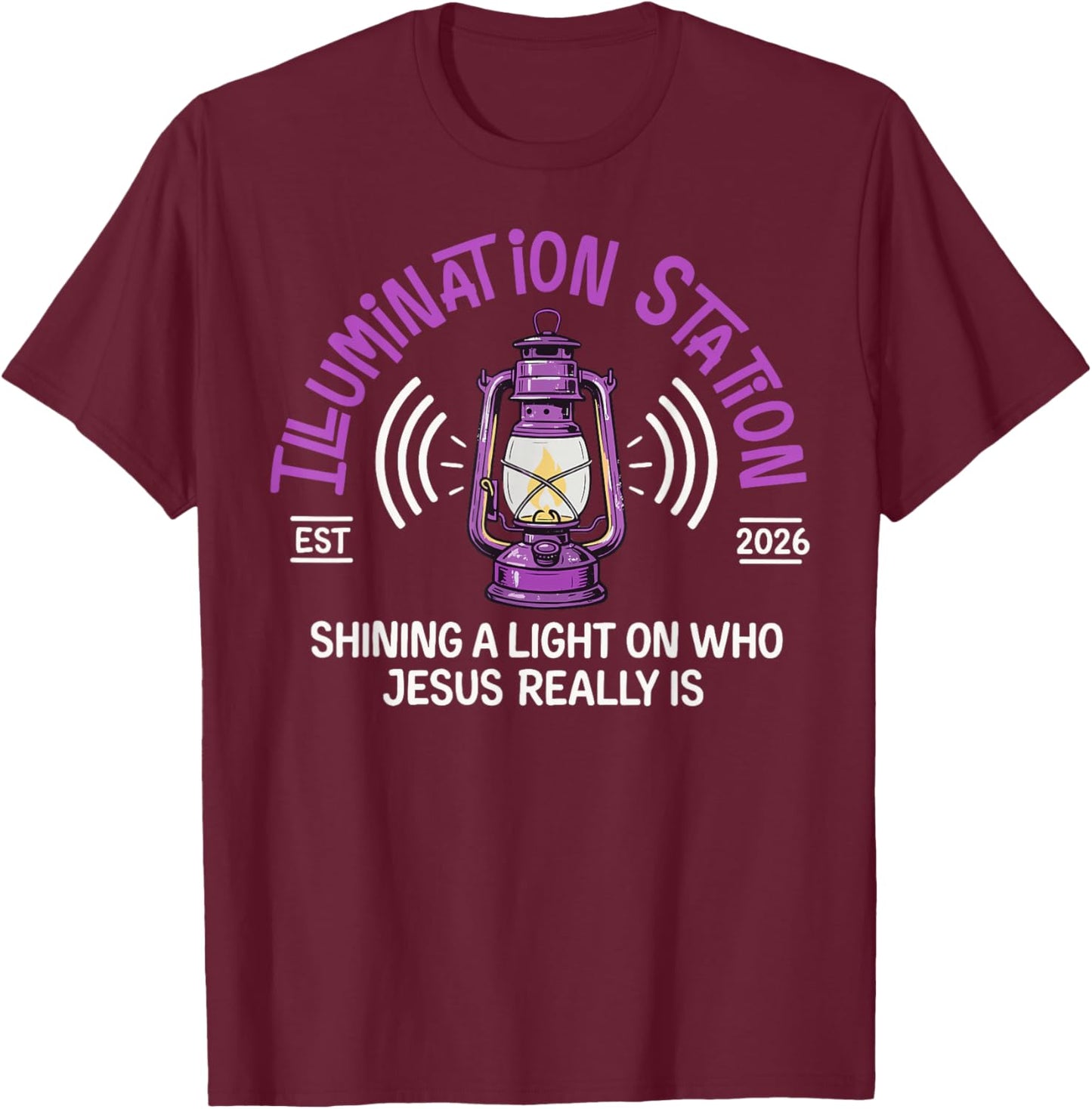 Illumination Station VBS 2026 Bible Jesus Christian Lights T-Shirt - T-Shirt | Maroon