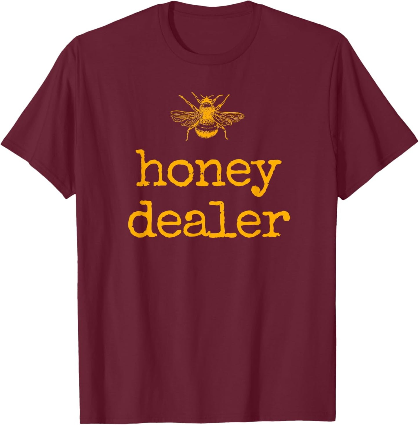 Honey Dealer Retro Honeycomb Honey Bees Funny Beekeeping T-Shirt - T-Shirt | Maroon