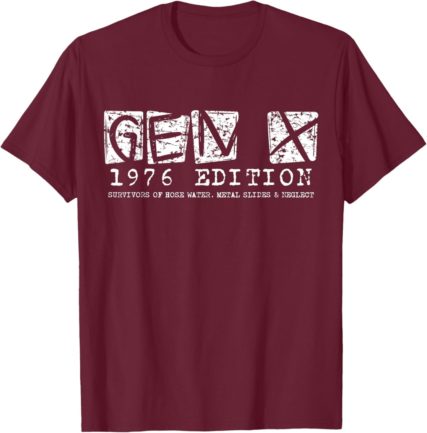 Gen X 1976 Edition 50th Birthday Retro Generation X Gen Xer T-Shirt - T-Shirt | Maroon