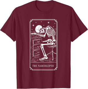The Narcoleptic Tarot Card Narcolepsy Awareness Art T-Shirt - T-Shirt | Maroon