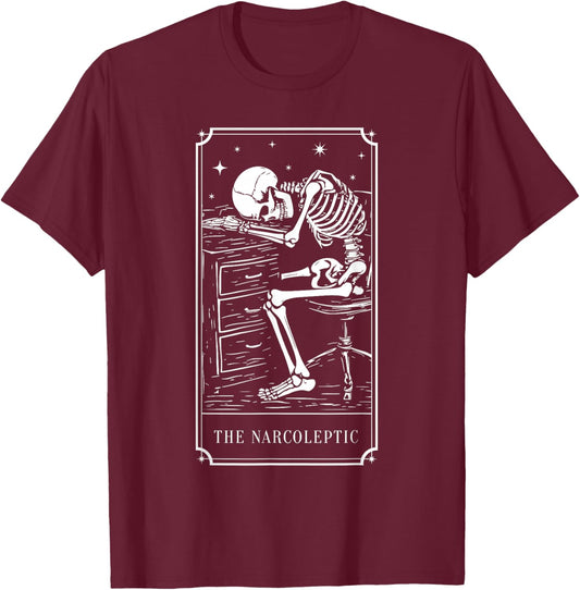 The Narcoleptic Tarot Card Narcolepsy Awareness Art T-Shirt - T-Shirt | Maroon
