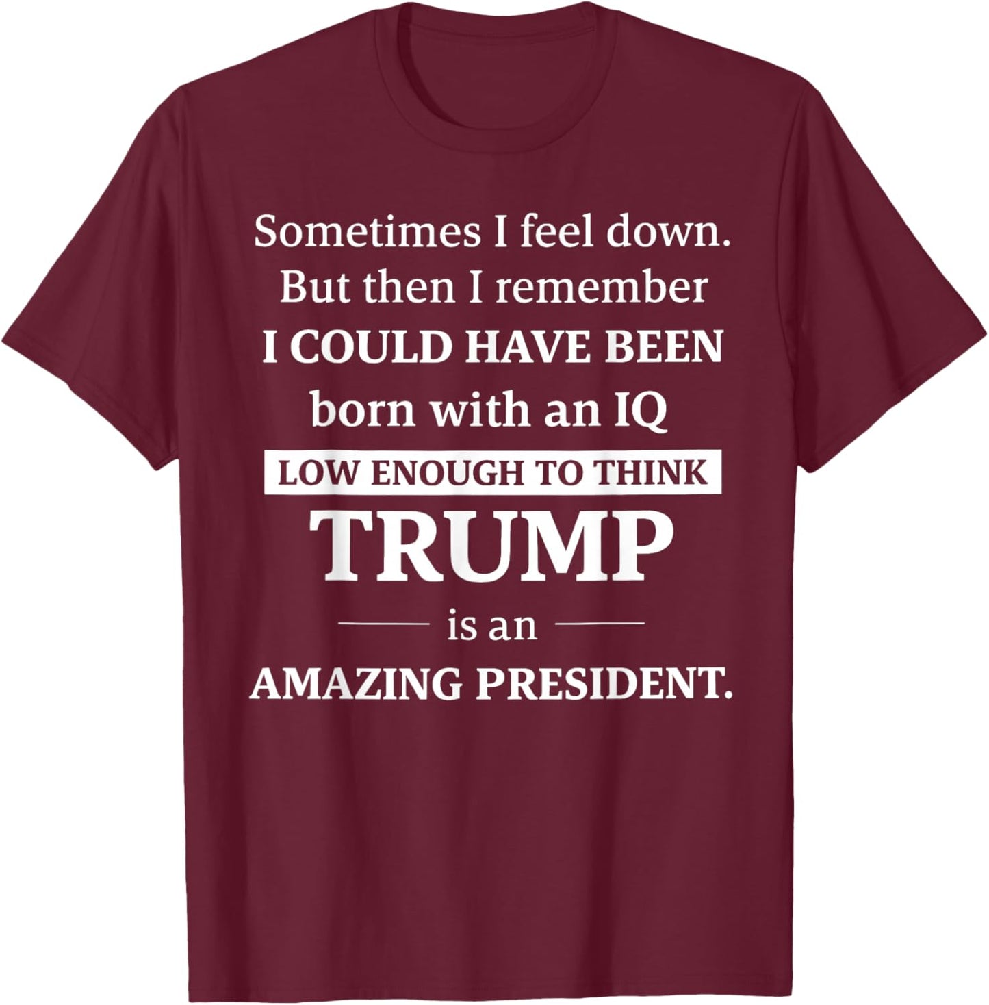 Sometimes I Feel Down But Then I Remember I Could Have Been T-Shirt - T-Shirt | Maroon