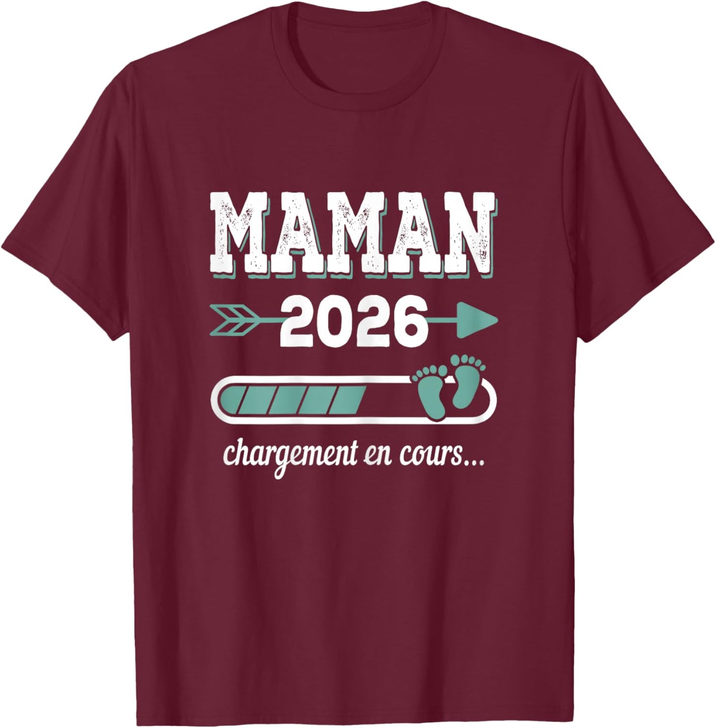 Mom 2026 Funny Gift Mother Announce Pregnancy 2026 T-Shirt - T-Shirt | Maroon