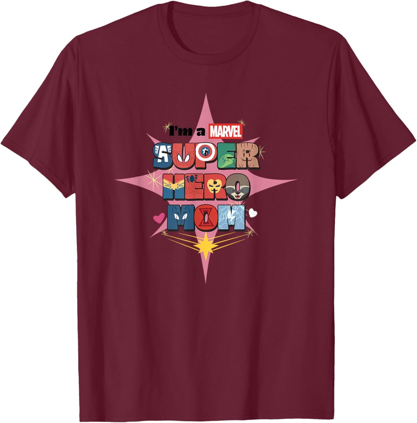 Marvel Comics Avengers Mother's Day I'm A Super Hero Mom T-Shirt - T-Shirt | Maroon