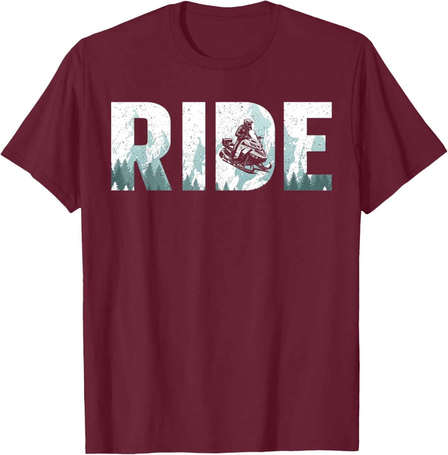 Funny Snowmobile Design Women Snowmobile Lovers T-Shirt - T-Shirt | Maroon