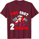 Two Fast 2 Curious Racing Car 2nd Birthday Boys Family Boy T-Shirt - T-Shirt | Maroon