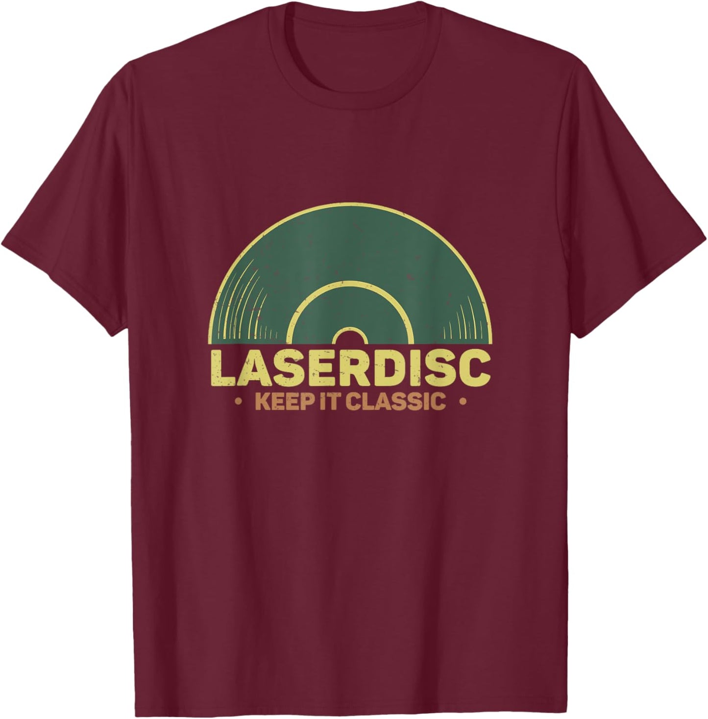 Reflective Optical Video Disc System Awesome Laserdisc Keep It Classic - Black, Small T-Shirt - T-Shirt | Maroon