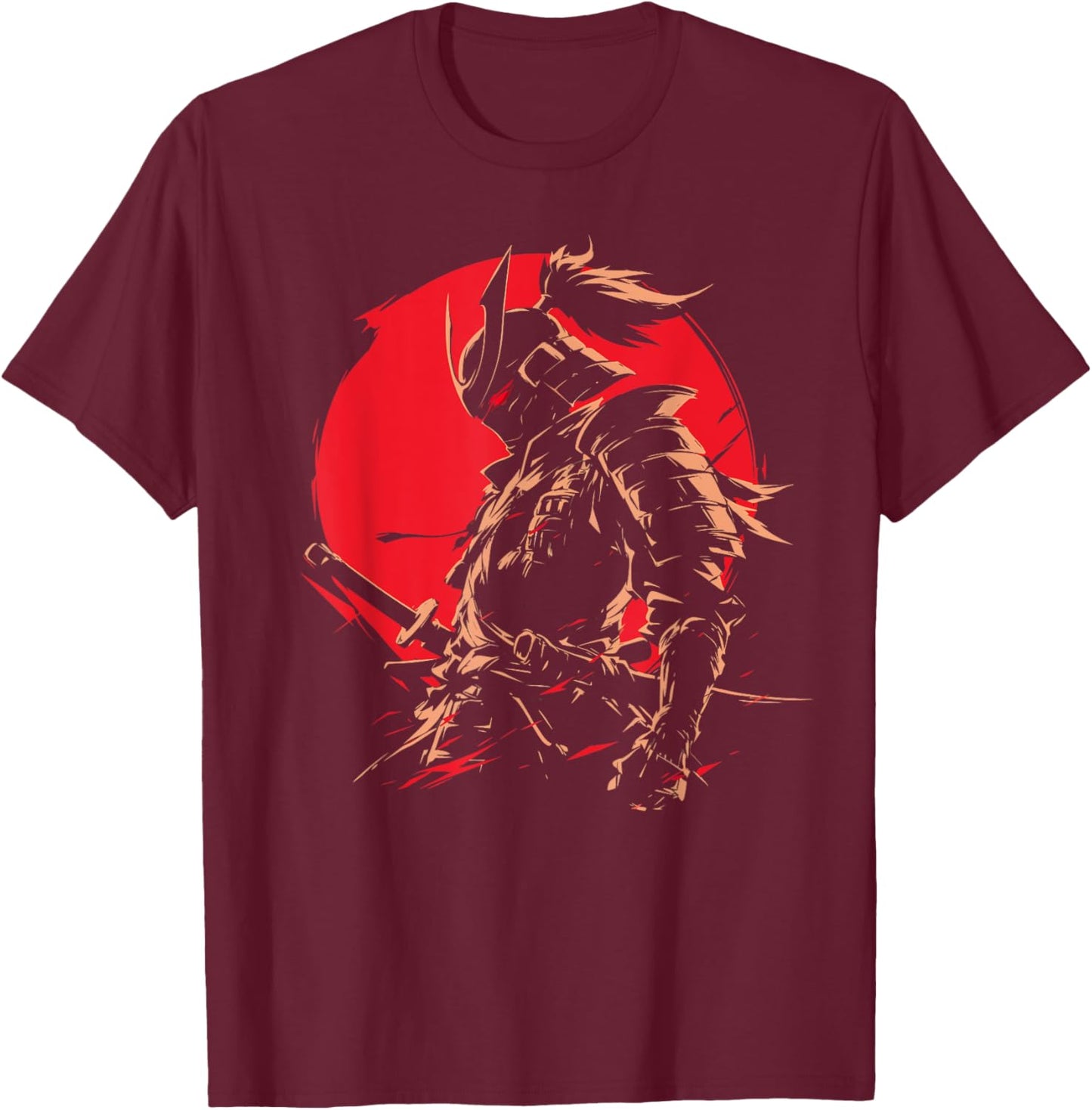 Aesthetic Vintage Samurai Japanese Art Samurai Retro T-Shirt - T-Shirt | Maroon