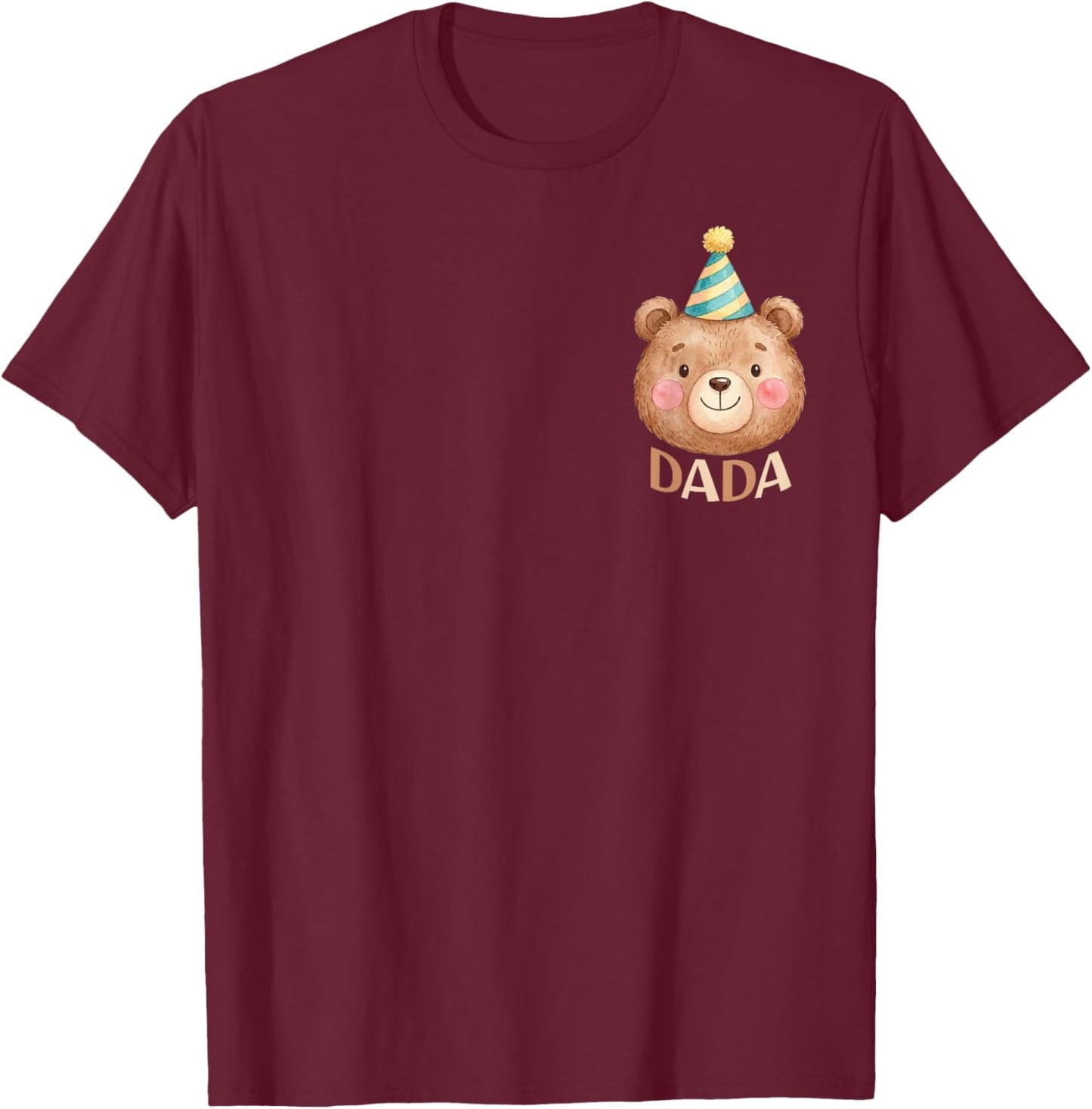 Dada Bear 1st Birthday Boy Girl Family Matching Party T-Shirt - T-Shirt | Maroon