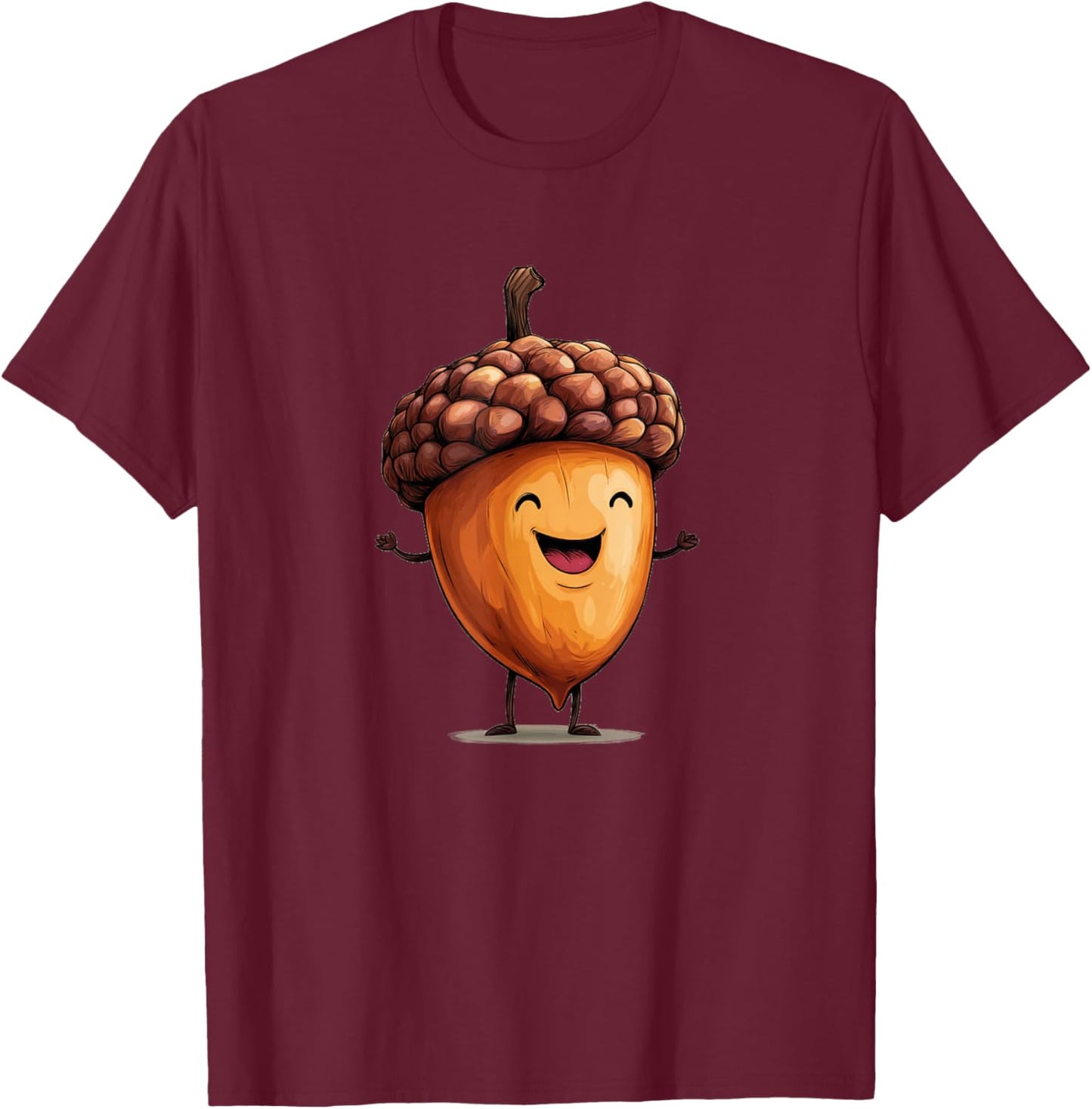 Happy Smiling Acorn Costume for Boys and Girls T-Shirt - T-Shirt | Maroon