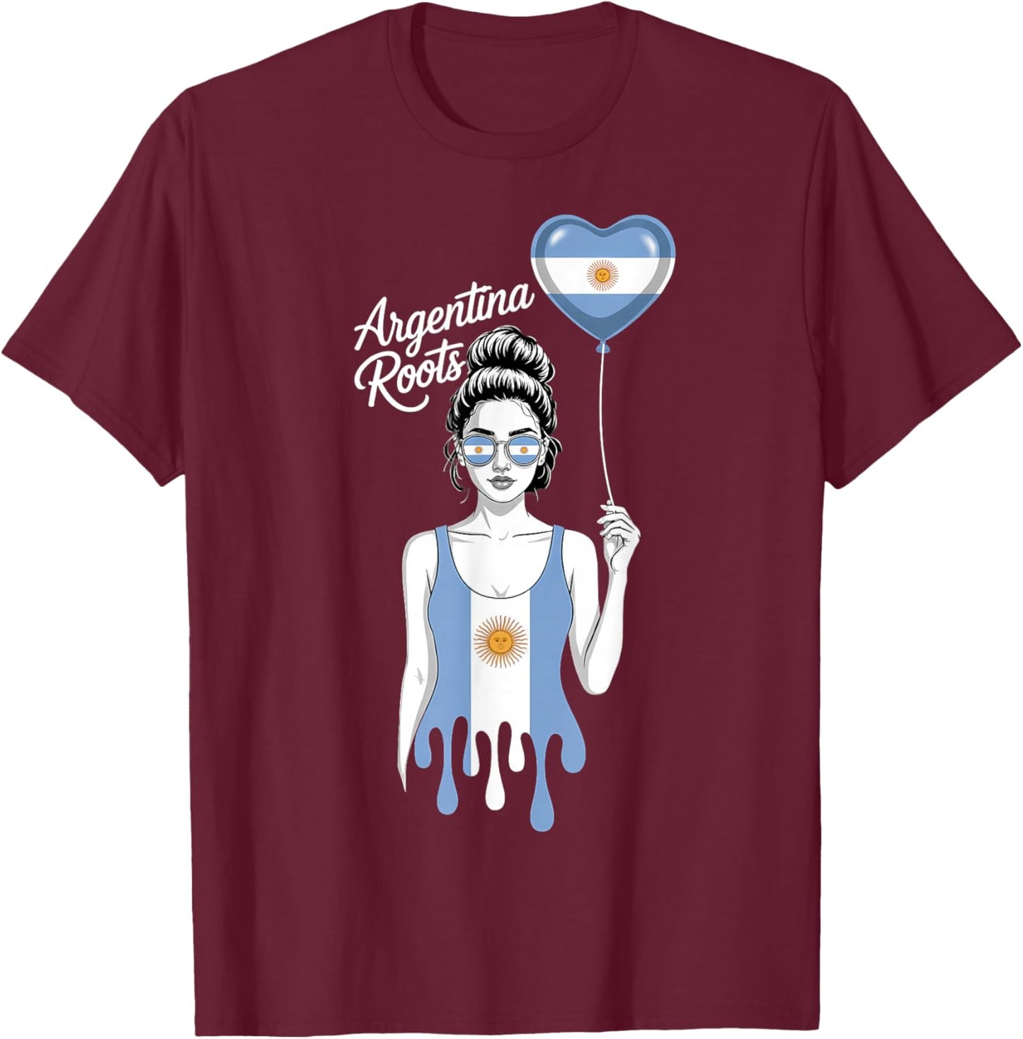 Argentina Pride Argentinian Flag T-Shirt - T-Shirt | Maroon