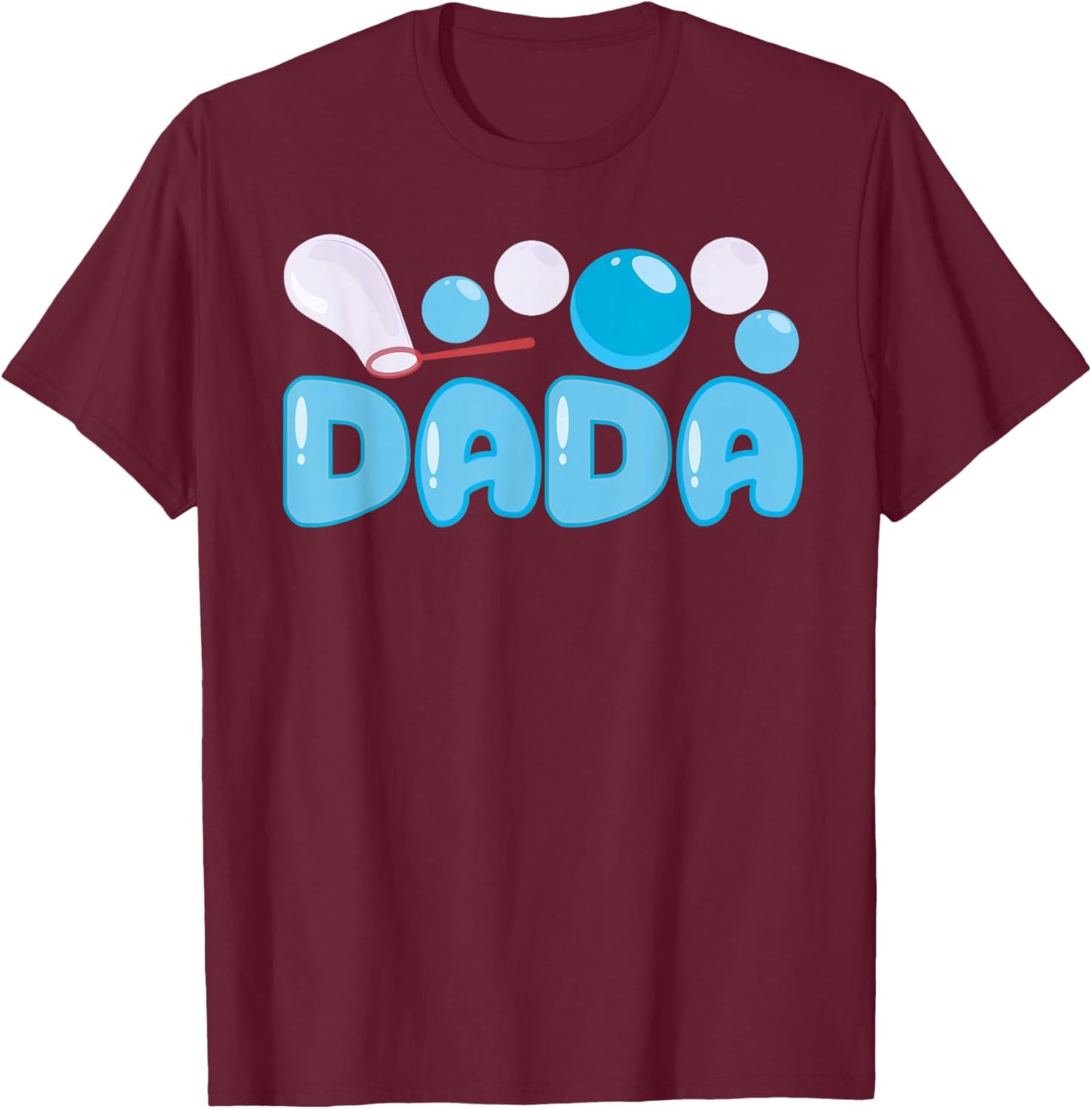 Dada Bubble Blue Birthday Party Matching Family T-Shirt - T-Shirt | Maroon
