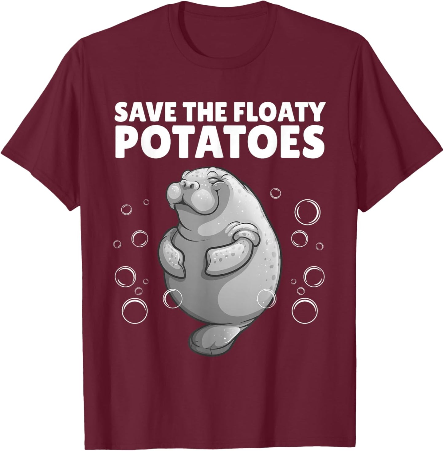 Cool Manatee Design Women Kids Sea Cow Manatee Lover T-Shirt - T-Shirt | Maroon