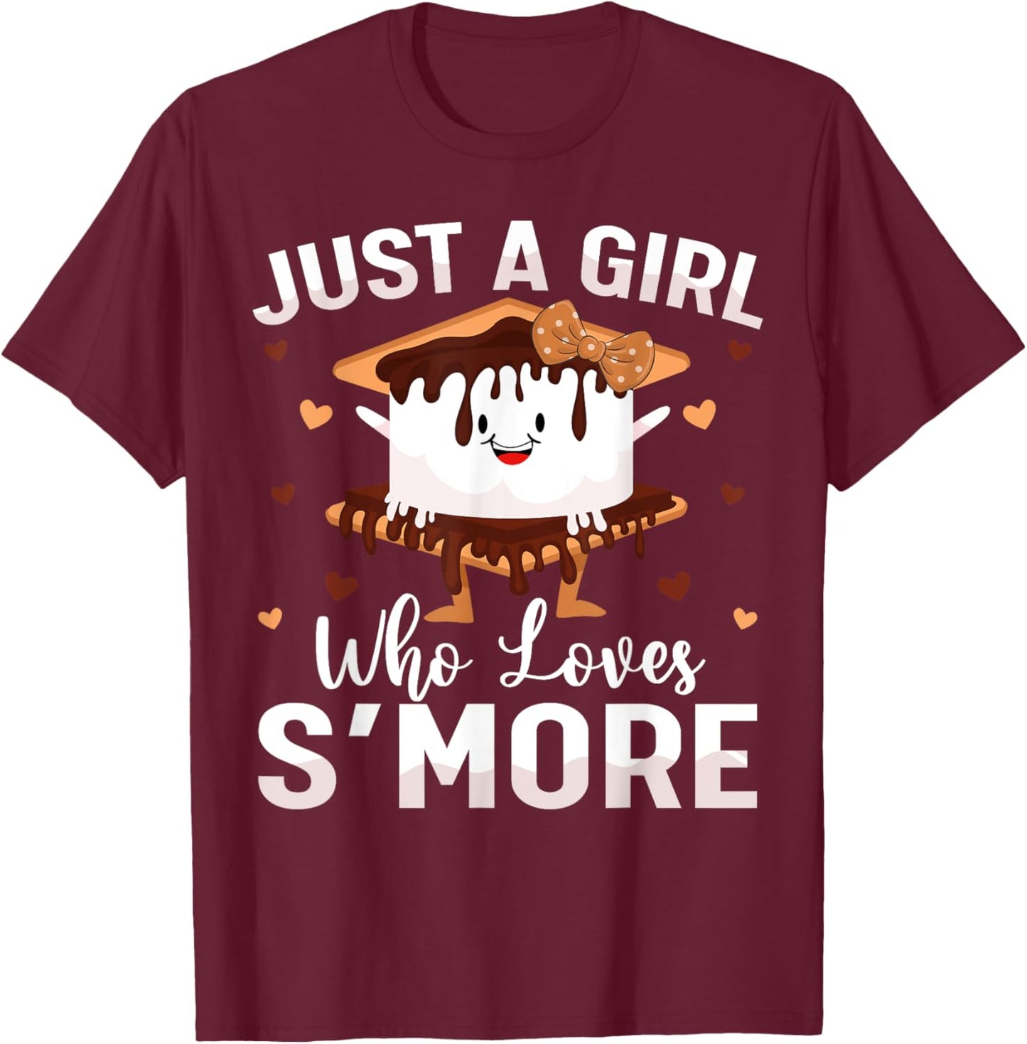 Marshmallow S’more Camping Just A Girl Who Loves S’more T-Shirt - T-Shirt | Maroon