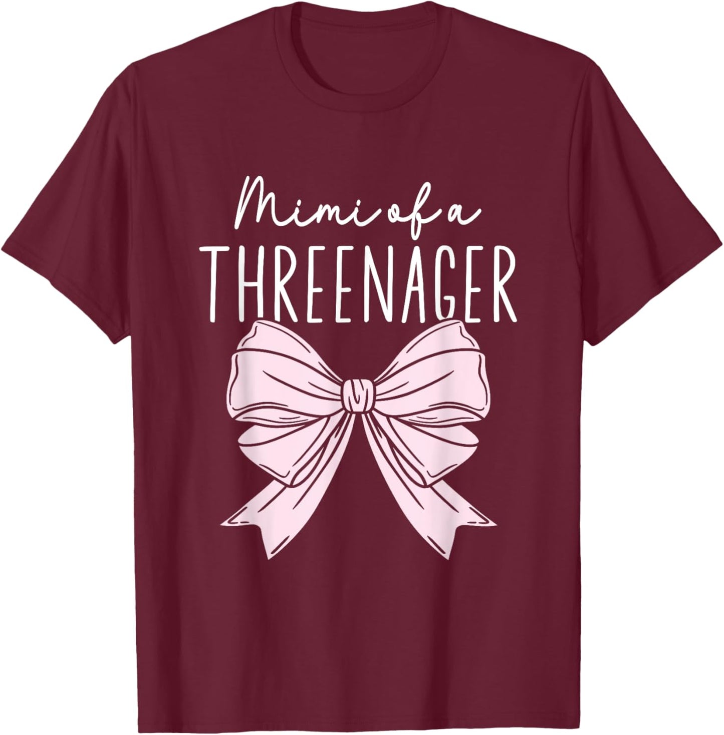 Auntie Of A Threenager Girl Birthday 3 Years T-Shirt - T-Shirt | Maroon