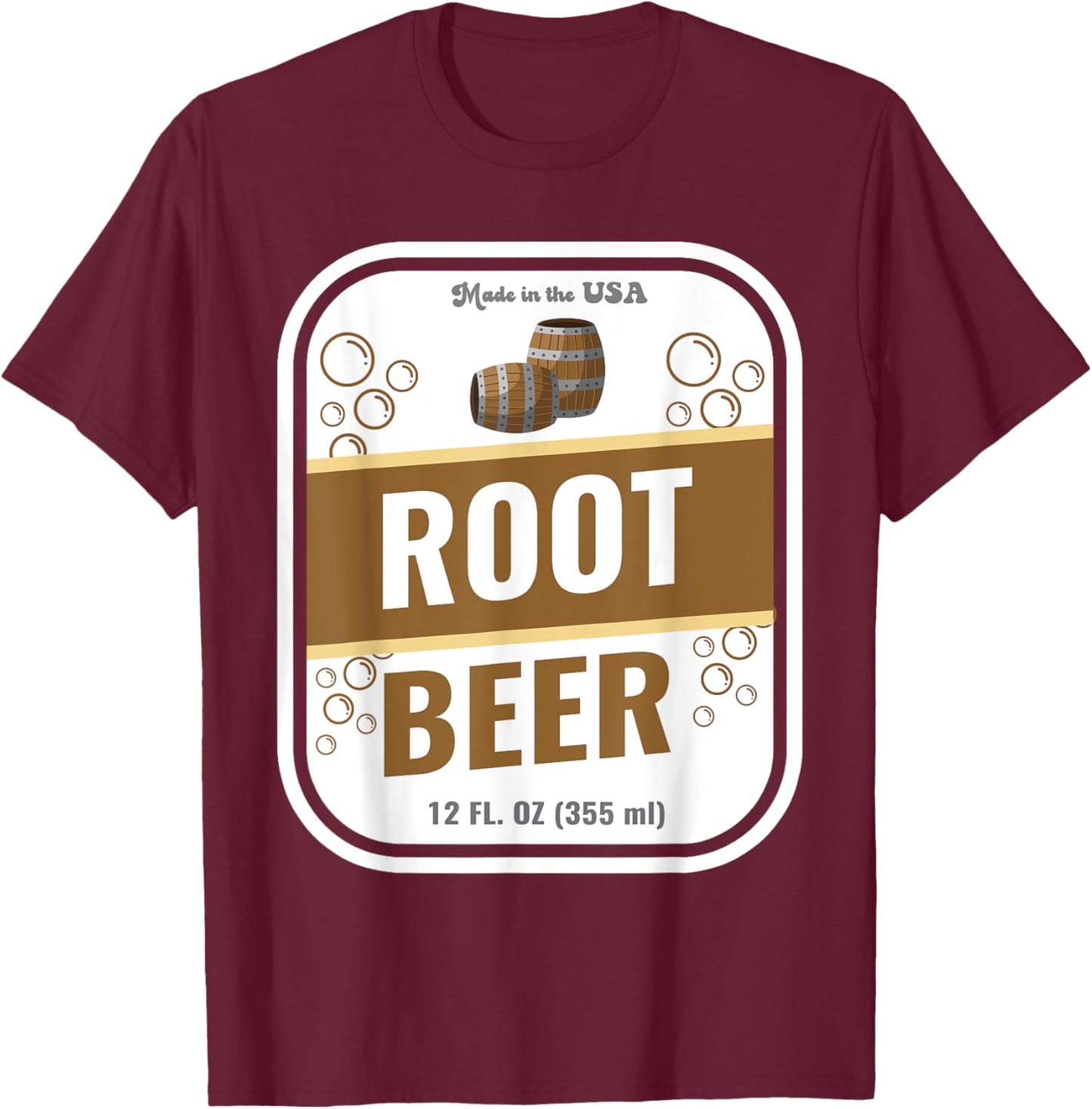 Halloween Costume Root Beer Soda Unique Group Costume Idea T-Shirt - T-Shirt | Maroon