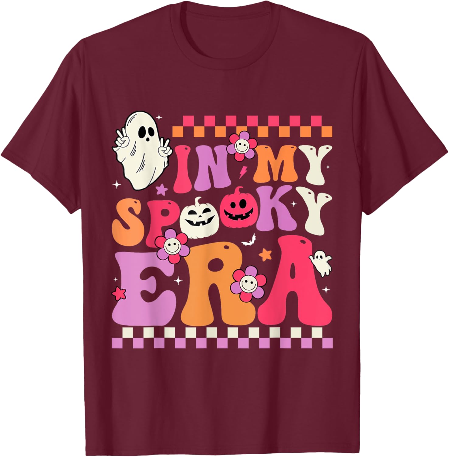 In My Spooky Era Women Men Kids Halloween Pumpkin Funny T-Shirt - T-Shirt | Maroon