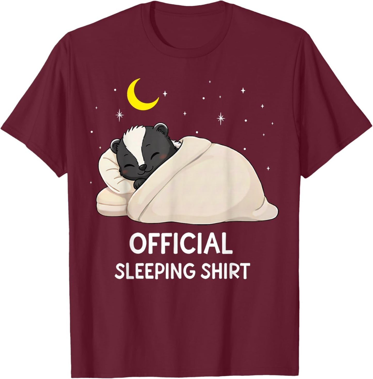 Funny Skunk Official Sleepshirt Pajama Zoo Boys Girls Kids T-Shirt - T-Shirt | Maroon