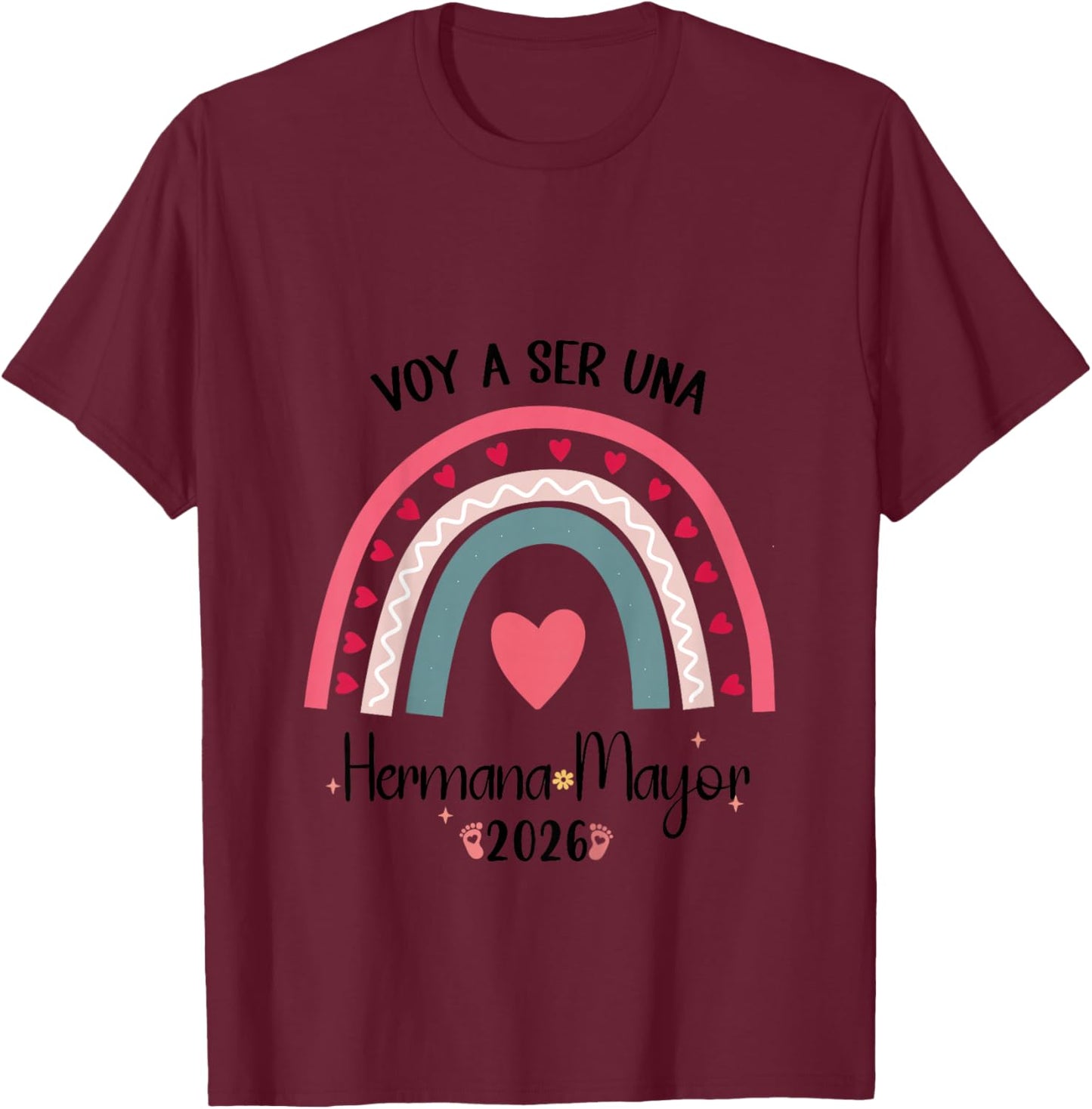 Big Sister 2026 Spanish Voy A Ser Hermana Mayor 2026 T-Shirt - T-Shirt | Maroon