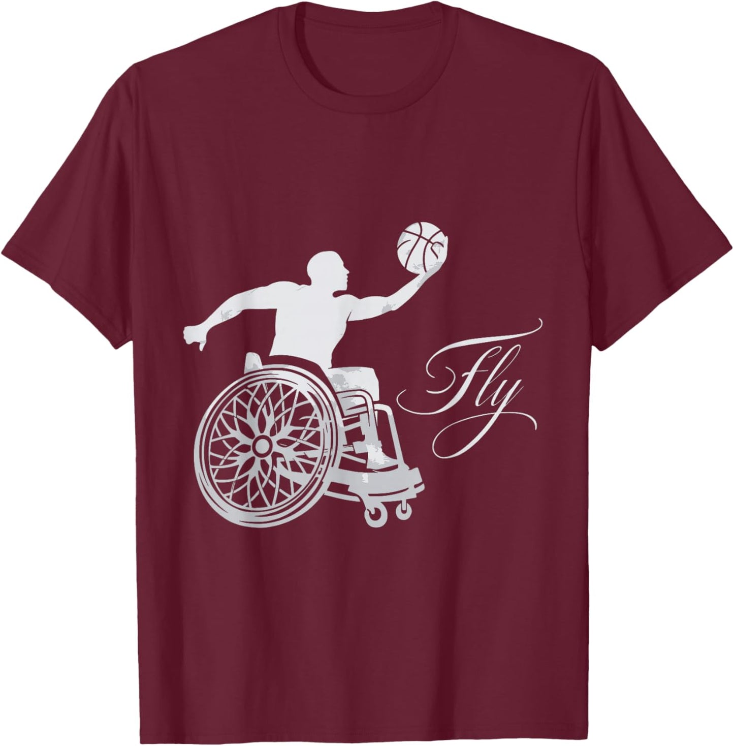 Wheelchair Basketball T-Shirt - T-Shirt | Maroon