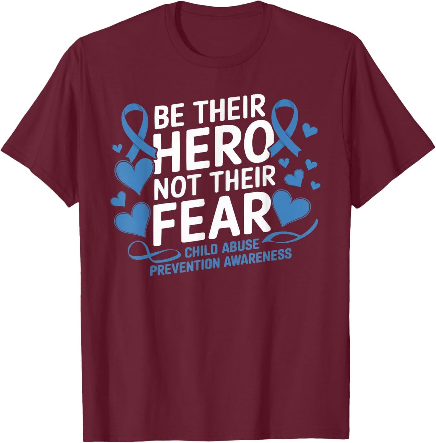 Child Abuse Awareness Child Abuse Prevention Month T-Shirt - T-Shirt | Maroon