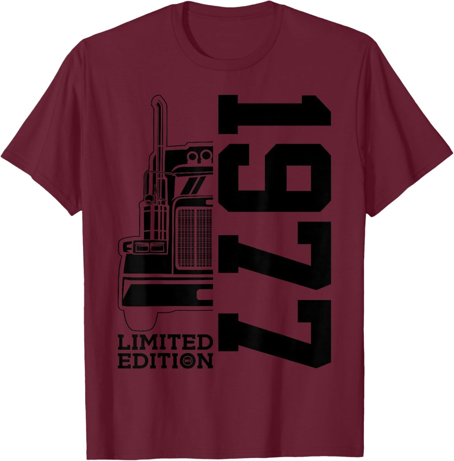 49 Years Trucker 1977 Truck Driver 49th Birthday T-Shirt - T-Shirt | Maroon