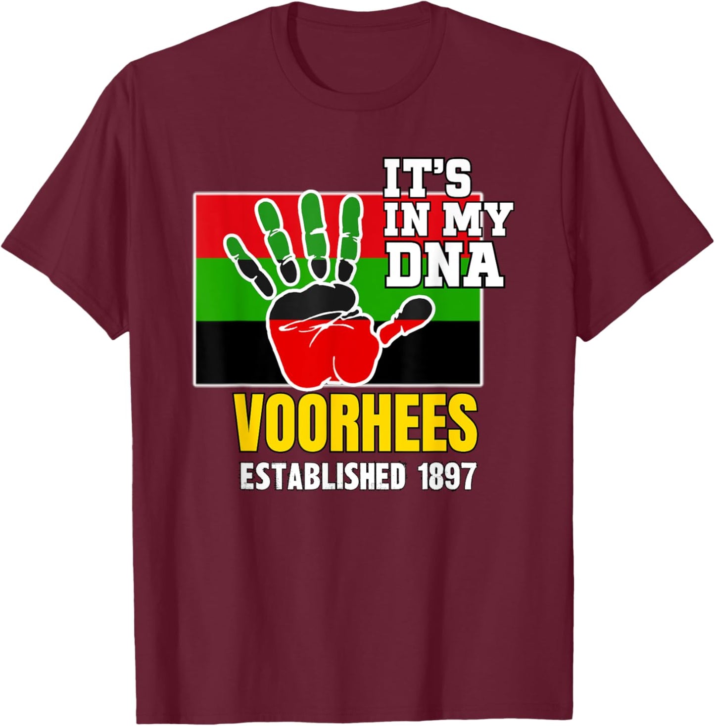 Voorhees, VU, Flag HBCU HBC T-Shirt - T-Shirt | Maroon