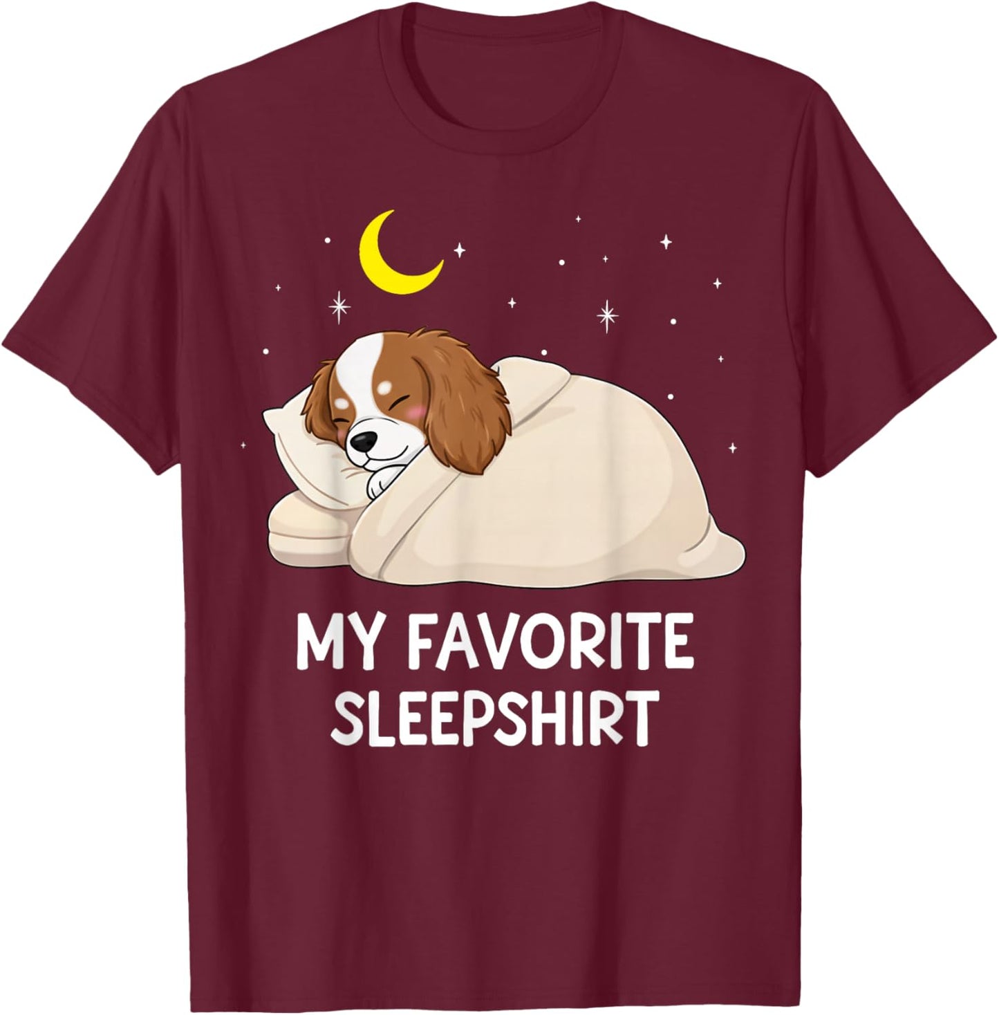 Chemise de Nuit préférée Cavalier King Charles Spaniel T-Shirt - T-Shirt | Maroon