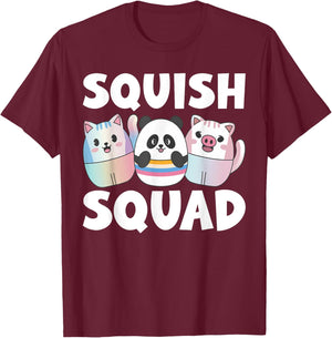 Squish Squad Birthday For Girls Kids Toddlers T-Shirt - T-Shirt | Maroon