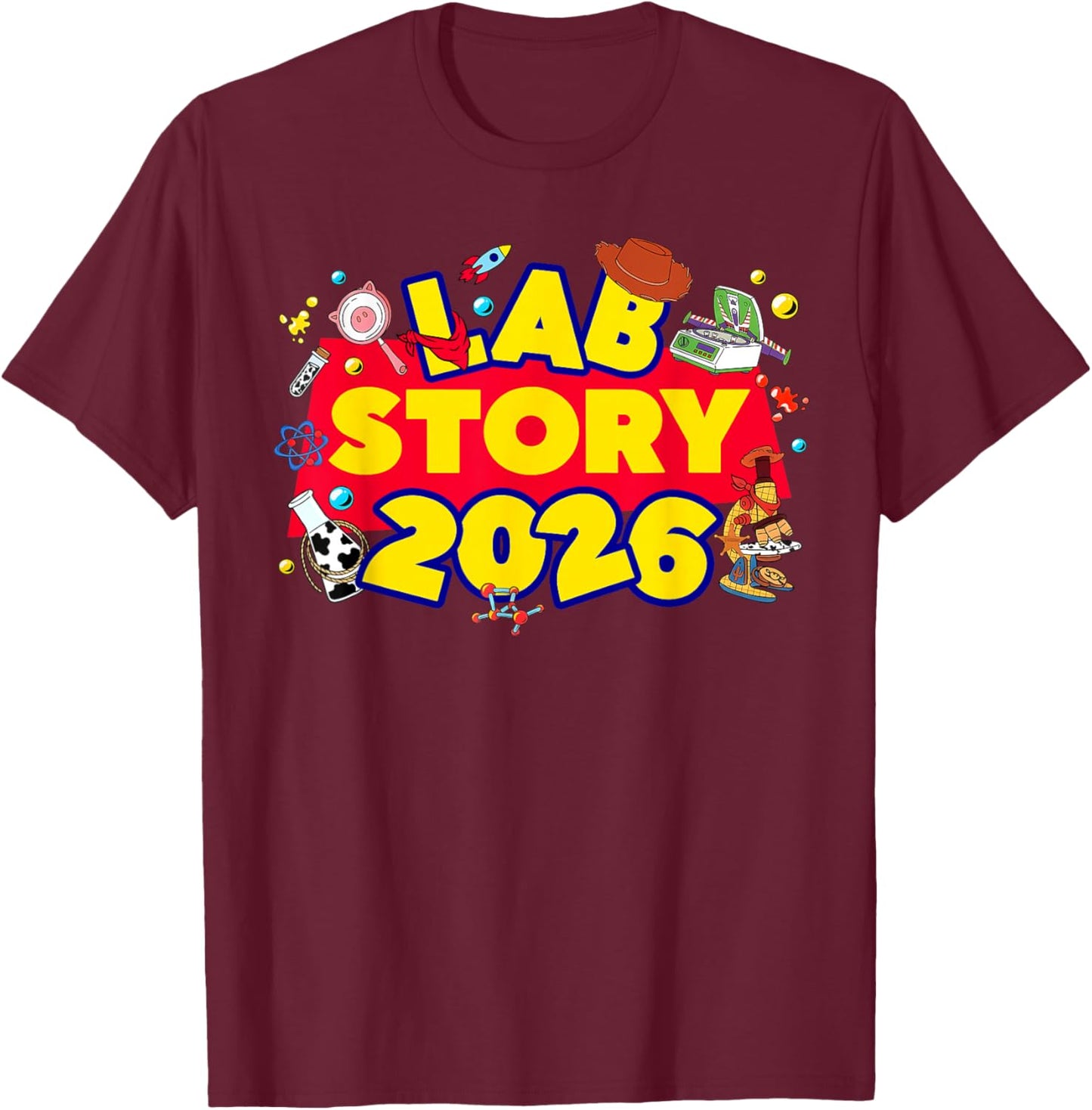 Lab Week 2026 Teamwork Science Medical Laboratory Scientist T-Shirt - T-Shirt | Maroon