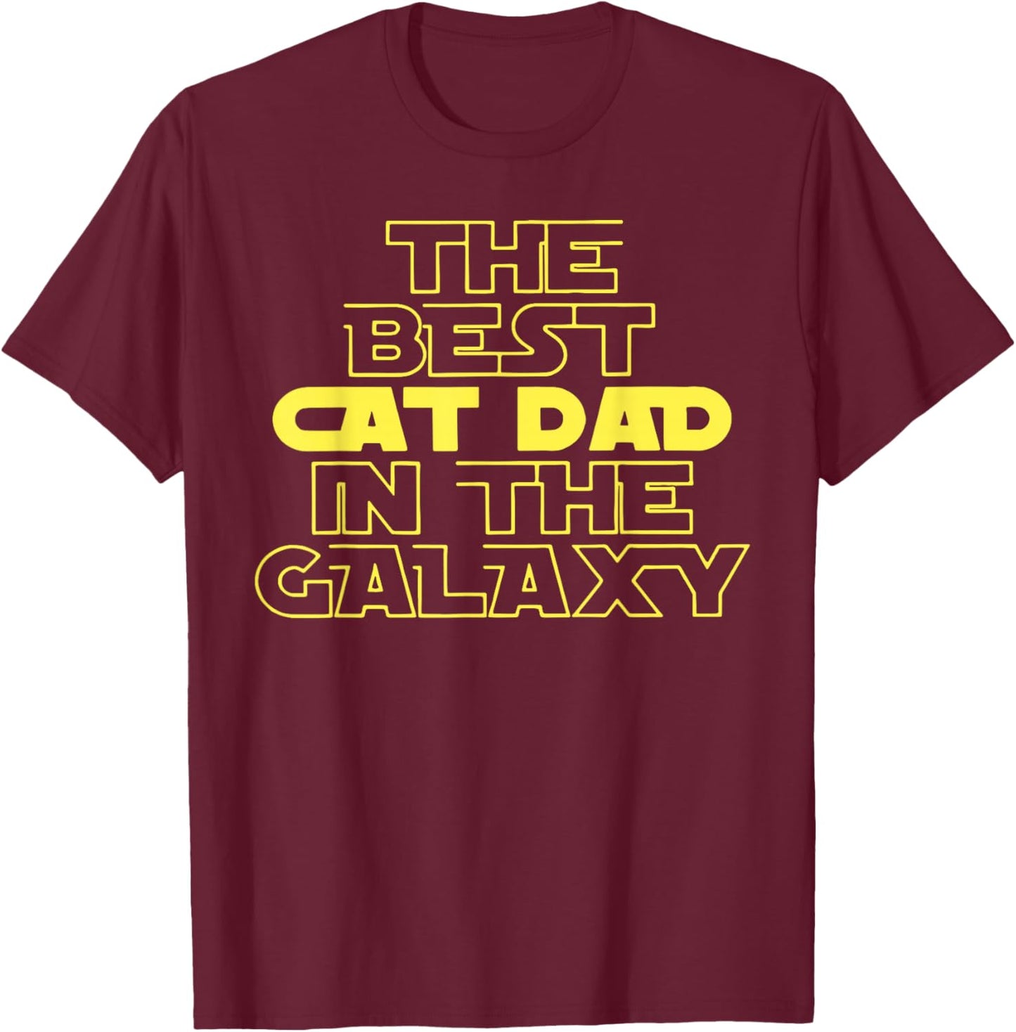 Best Cat Dad in The Galaxy Astronaut Kitty T-Shirt - T-Shirt | Maroon