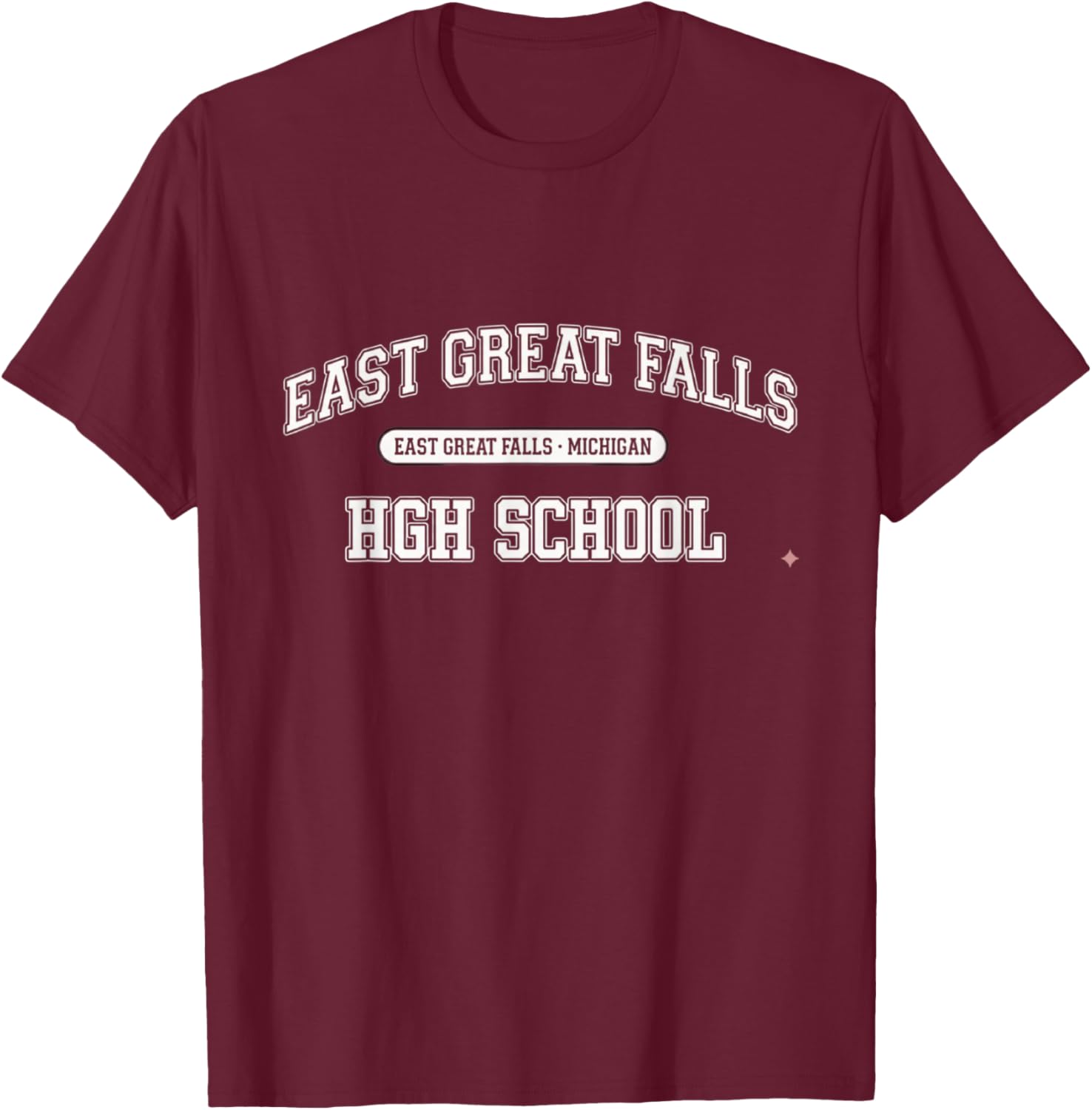 East Great Falls High School - Retro Used Look T-Shirt - T-Shirt | Maroon