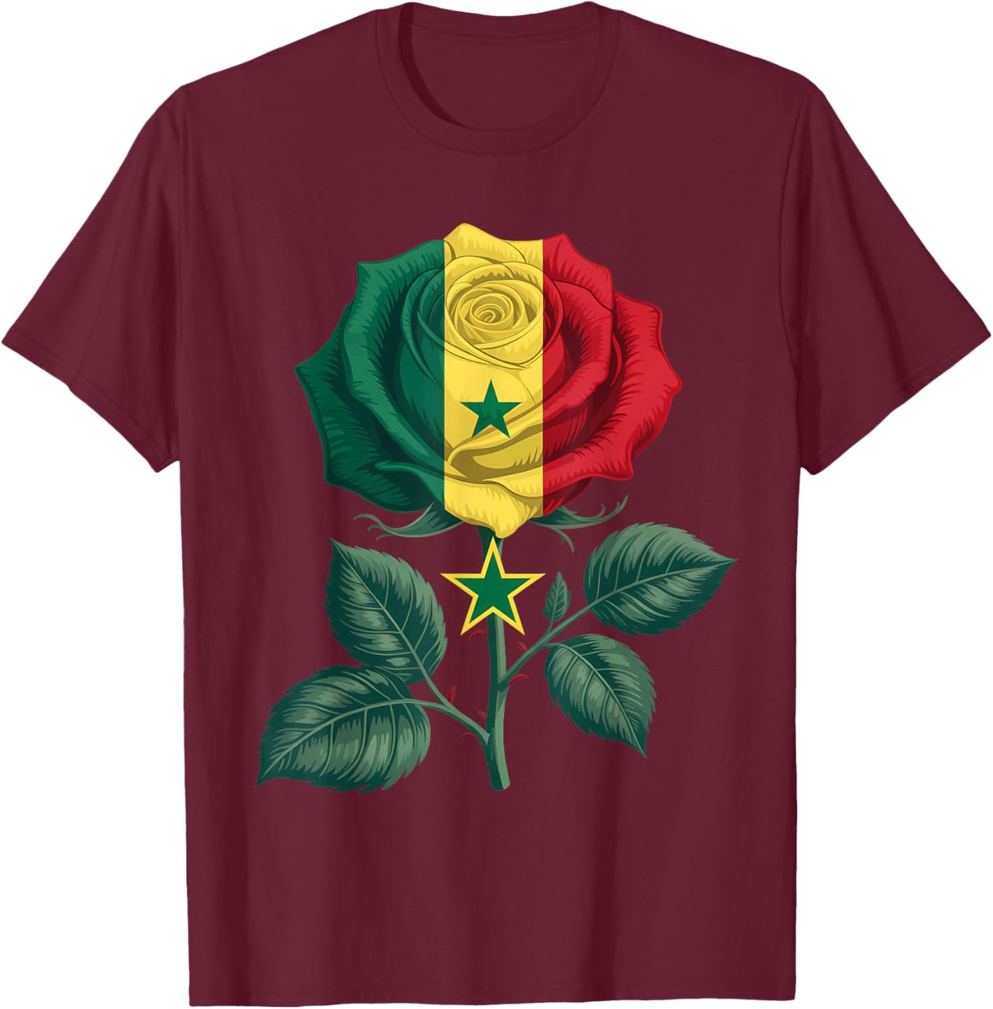 Senegal Flag Senegalese Pride T-Shirt - T-Shirt | Maroon