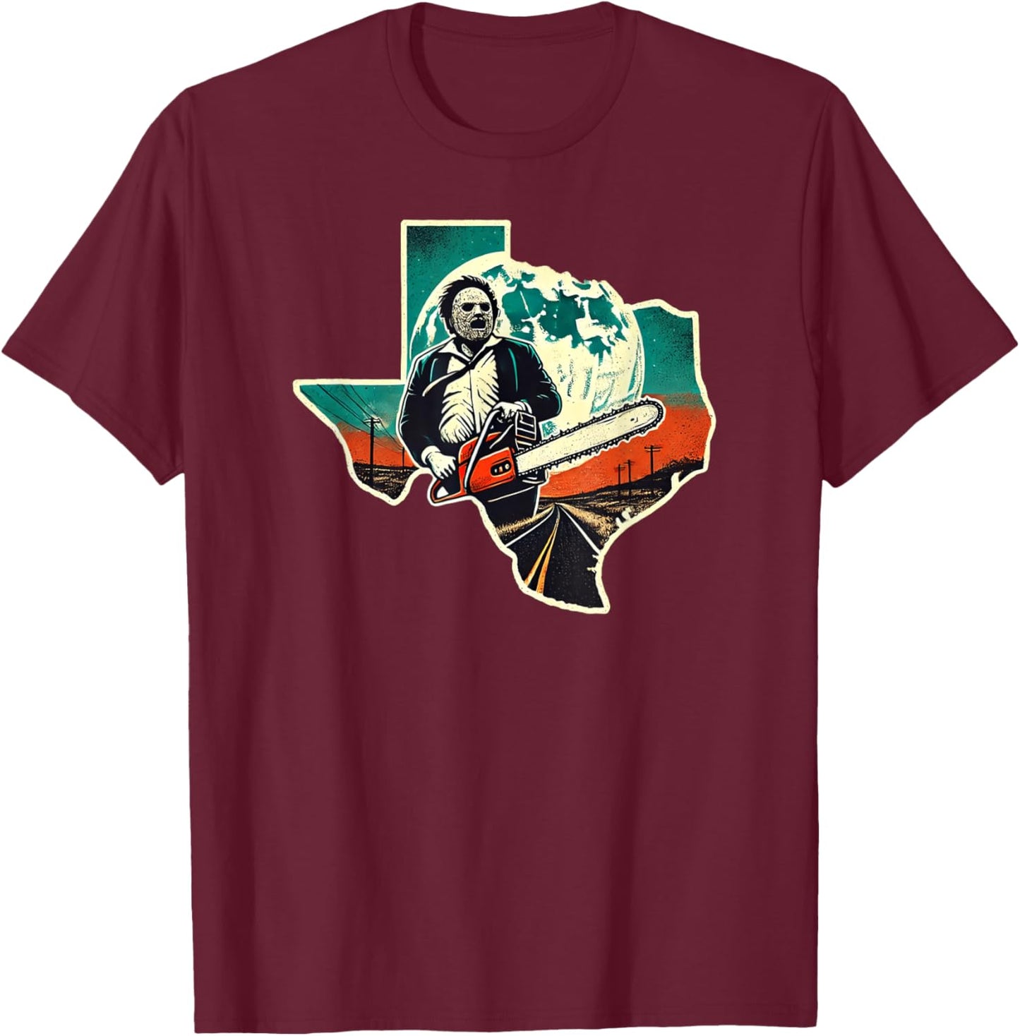 Texas Chainsaw killer Halloween T-Shirt - T-Shirt | Maroon