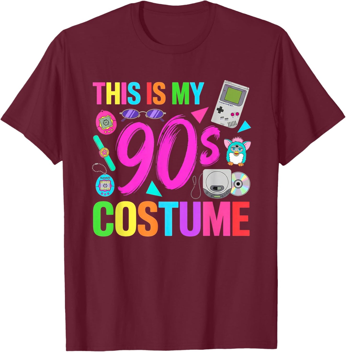 This is My 90s Funny 1990s Party 90's Costume Men Women T-Shirt - T-Shirt | Maroon