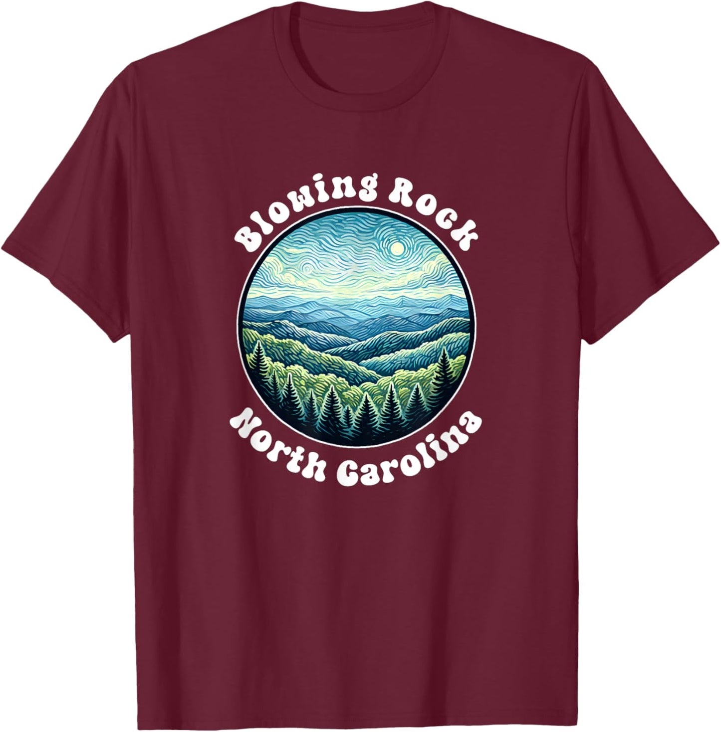 Blowing Rock North Carolina Mountains Vacation Souvenir T-Shirt - T-Shirt | Maroon