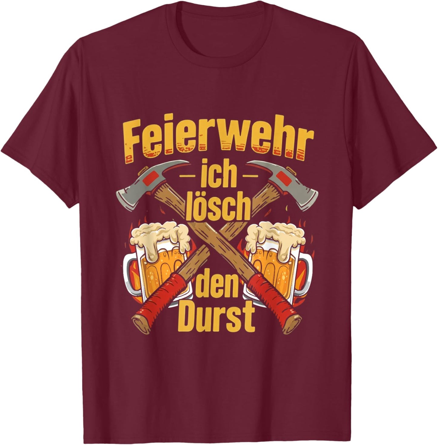 Celebration Fire Brigade Beer Funny Word Game Men Women T-Shirt - T-Shirt | Maroon