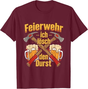 Celebration Fire Brigade Beer Funny Word Game Men Women T-Shirt - T-Shirt | Maroon