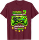 Children's Level 9 Birthday Boy Gamer Funny 2017 9th Birthday T-Shirt - T-Shirt | Maroon