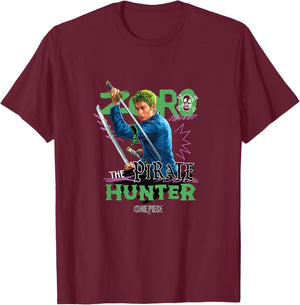 One Piece Zoro Wanted Kids Officially Licensed T-Shirt - T-Shirt | Maroon