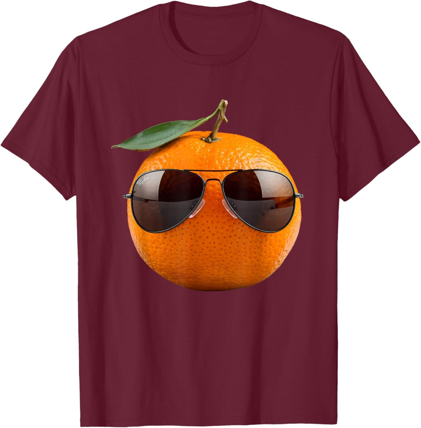 Orange Sunglasses Funny Fruits T-Shirt - T-Shirt | Maroon