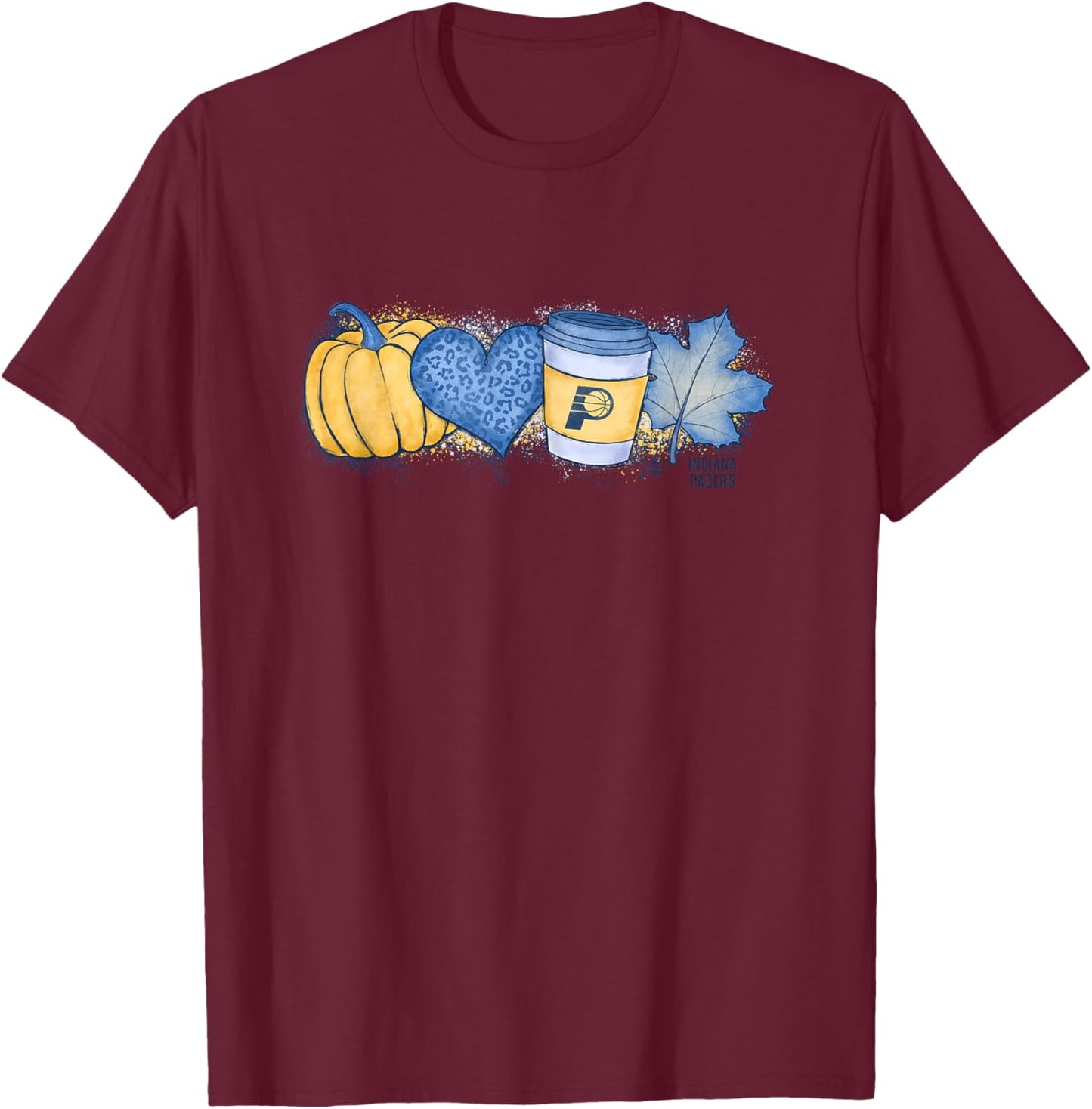 NBA Indiana Pacers Cozy Fall Painted Banner T-Shirt - T-Shirt | Maroon